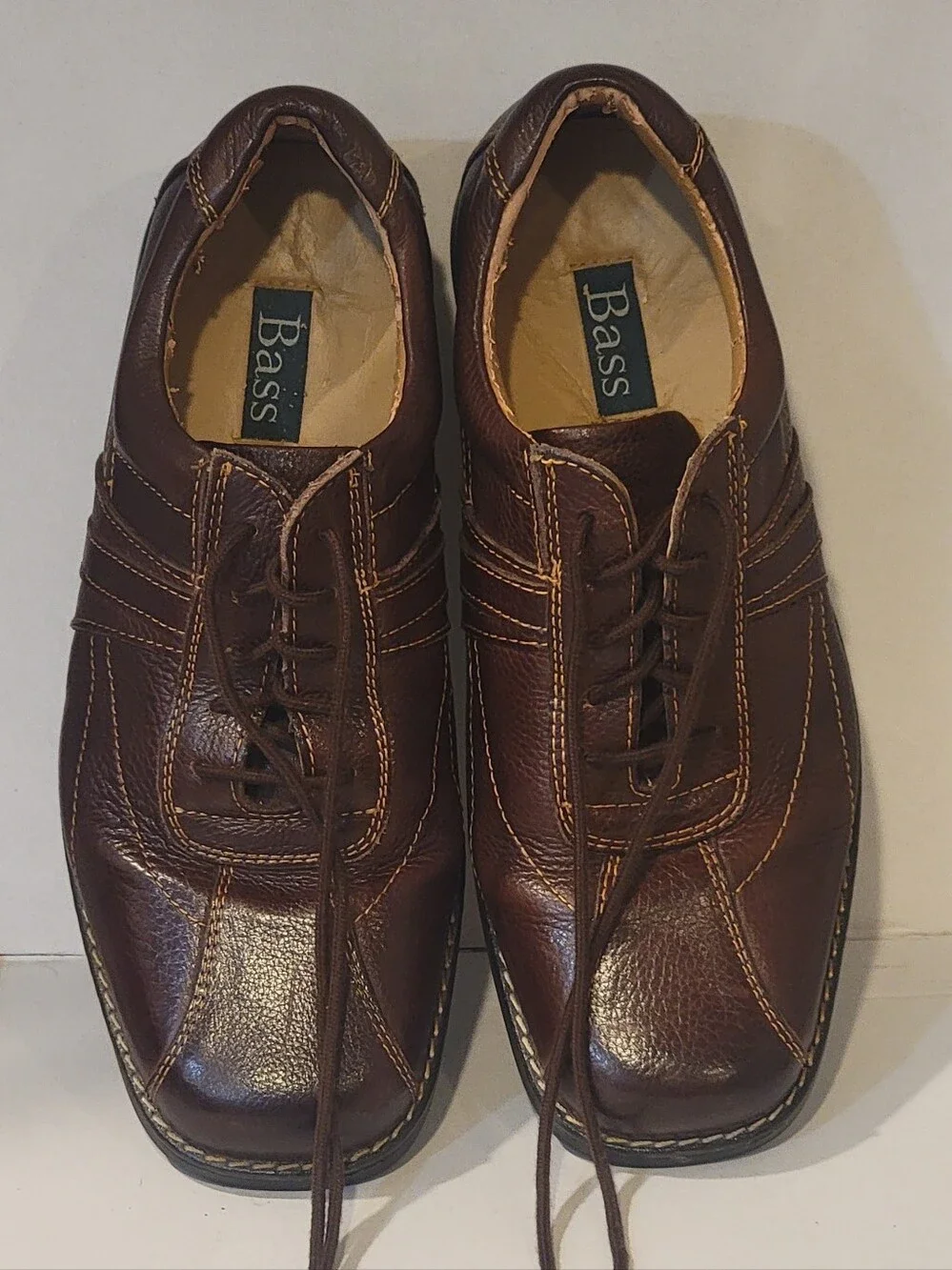 Bass Men's Dark Brown Leather Casual Lace-Up Shoes